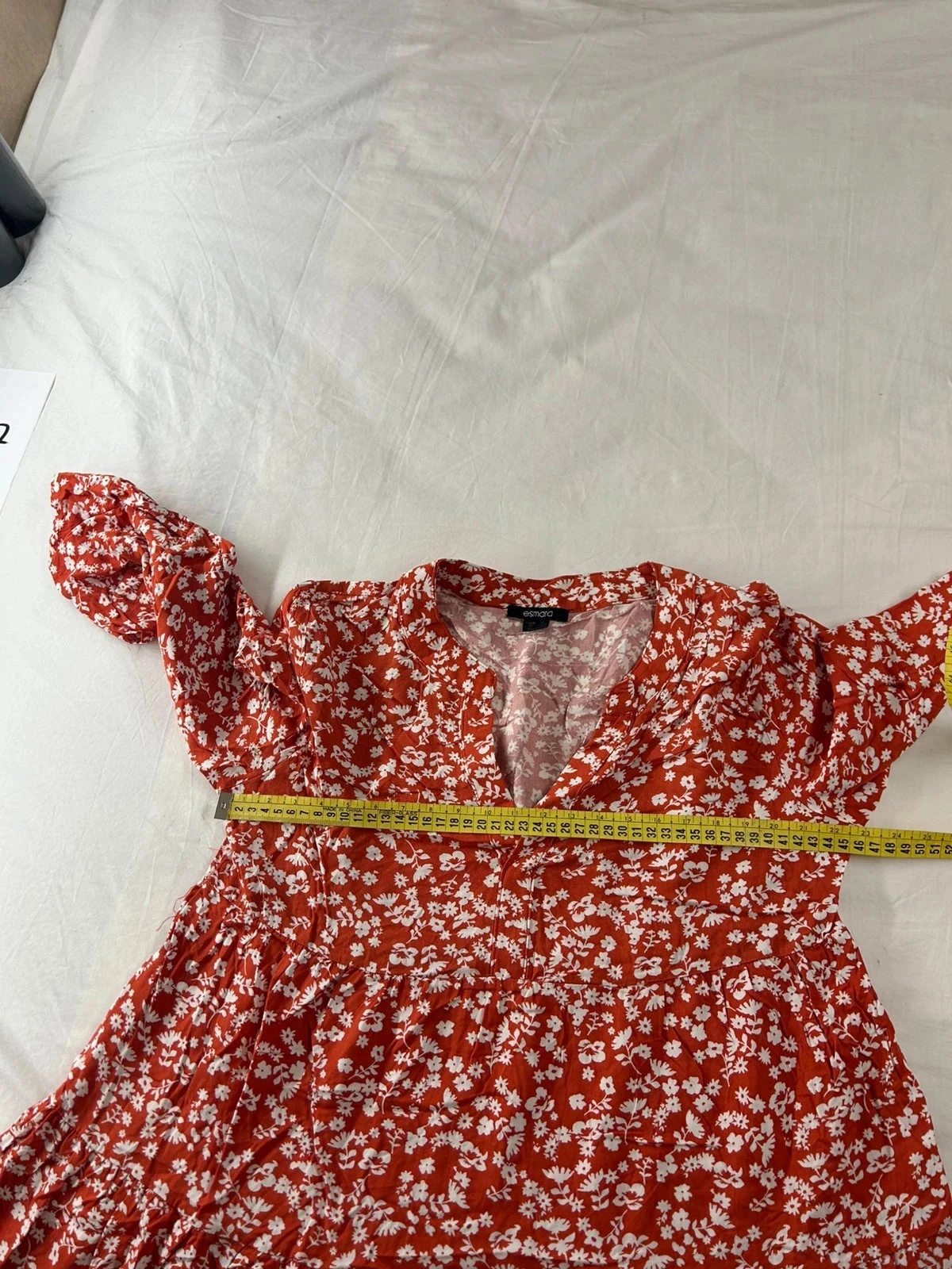 Rode lange jurk met witte print esmara – photo 10